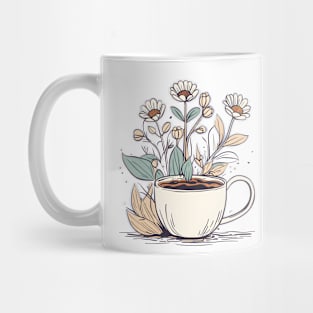 Flowers Growing From a cup Of Coffee Mug